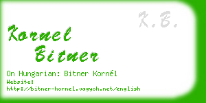 kornel bitner business card